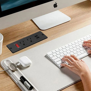 Chúng tôi tiêu chuẩn recessed Power Strip PD nhanh phí máy tính để bàn Ổ cắm điện với 2 AC cửa hàng chuyển đổi Hidden recessed chúng tôi Ổ cắm điện - Product Image 4