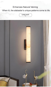 Nordique décoratif albâtre pierre applique lumière couloir chambre chevet marbre applique laiton applique albâtre applique lumière - Product Image 2