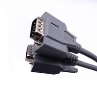 RS232 kabel koneksi laki-laki ke laki-laki, 1m DB 9 Pin ekstensi dengan jaket PVC untuk pemindai/Modem/Printer/proyektor/penggunaan Monitor