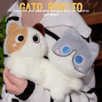 Peluche chaton mignon et tendance, rembourrée en coton PP, jouet doux pour filles et enfants, compagnon de bureau, cadeau idéal