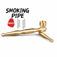 Pipe à fumer en laiton, pipe manuelle pour accessoires de fumeur, cadeau, pipe à tabac en métal, embout détachable, facile à nettoyer, portable
