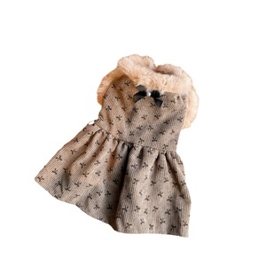 Robe à double couche à poitrine ouverte avec doublure en velours côtelé et polaire, adaptée aux chats et aux chiens, idéale pour l'automne, l'hiver, et - Product Image 4