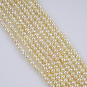Perles d'eau douce blanches naturelles de 5 à 6 mm pour collier et boucles d'oreilles DIY, vente en gros de perles de Zhuji - Product Image 2