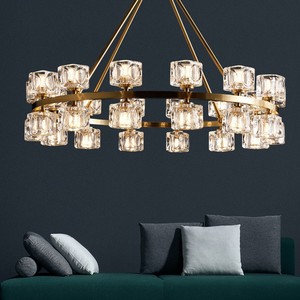 Luxury All-Copper Crystal Chandelier for High-End Elegant Living Room <b>Dining</b> Room Bedroom Postmodern Minimalist Pendant <b>Lights</b> - Product Image 1