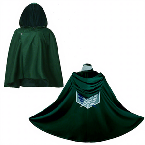 Costumes de cosplay d'Halloween sur le thème de l'anime japonais AOT L'<span class=keywords><strong>Attaque</strong></span> <span class=keywords><strong>des</strong></span> <span class=keywords><strong>Titans</strong></span>, tailles S-2XL, ensembles avec capuche, <span class=keywords><strong>cape</strong></span>, tenue de la Légion d'exploration d'Eren et robes - Product Image 1