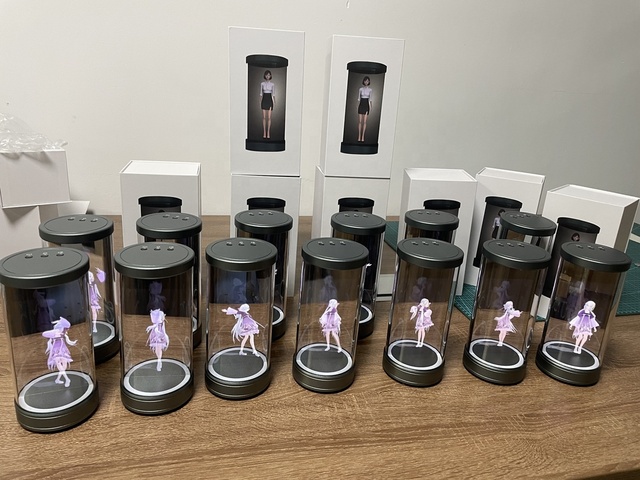 Portable Hologram Screen Display Showcase 3D Holographic Cylinder Mini 5inch Holo Tube
