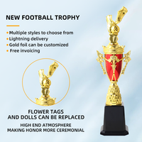 Usine créative tout personnalisé compétition de football champion trophée de football haute base OEM fait à la main qualité trophée de football