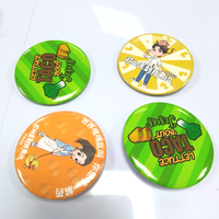 Badges à bouton de haute qualité en gros, personnalisés, ronds, en métal, avec attaches de sécurité, images d'anime complètes, style antique/moderne