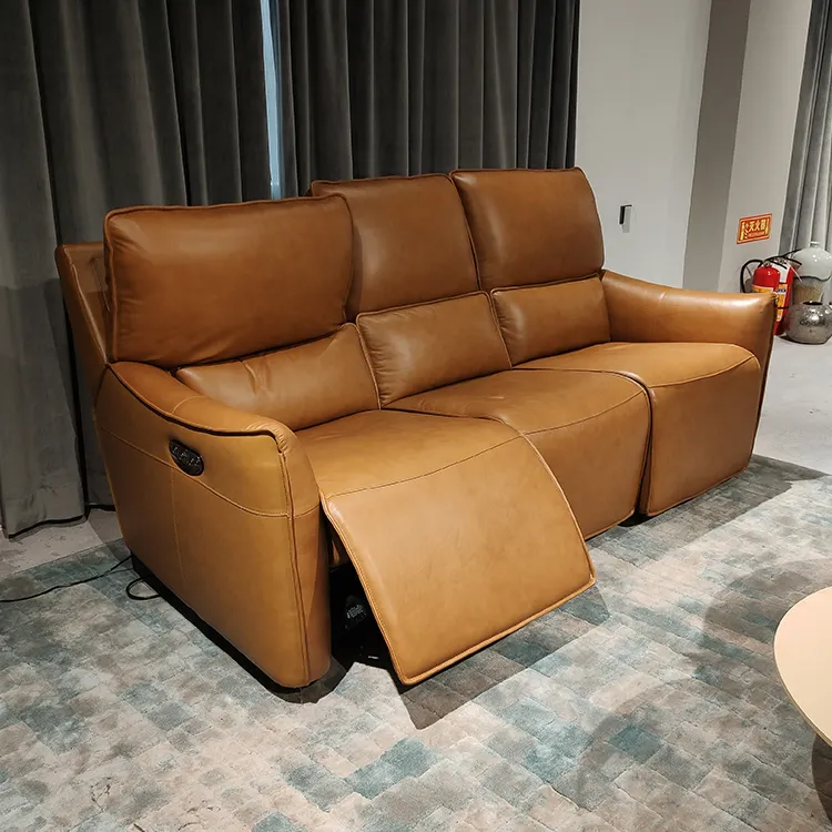 Кожа домашнего кинотеатра для отдыха класса люкс для отдыха кожа пространственного дивана типом электрическая кресло-диван 7 местный