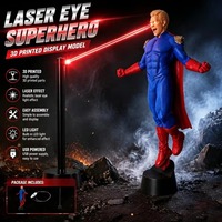 Figurine d'action de super-héros imprimée en 3D avec yeux laser LED, statue lumineuse à l'échelle 1/12, alimentée par USB, figurine de collection, ornement de bureau