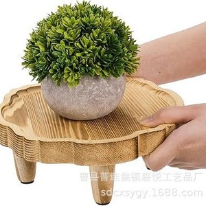Wooden Plant <b>Stand</b> Irregular Shape Modern Farmhouse Living Room Decor Flower <b>Pot</b> Holder Standing Type ff1117 - Product Image 2