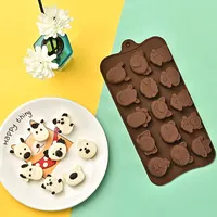 Moule à chocolat en Silicone 3D motif dessin animé, mignon, Koala, éléphant, vache, mouton, chat, poulet