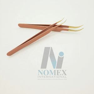 แหนบขนตาแบบปลายแหลมเคลือบด้วยผงสีน้ำตาลเข้มแหนบสำหรับต่อขนตาทำจากสเตนเลสสตีลสั่งติดโลโก้ได้ตามต้องการ - Product Image 3