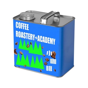 Hộp Thiếc Cà Phê Đóng Gói Kim Loại Loại Loại Thực Phẩm 1000G Hộp Thiếc Hạt Cà Phê Hộp Thiếc Vuông Có Tay Cầm Hộp Đựng Cà Phê - Product Image 2