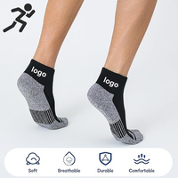 Chaussettes de sport en coton pour la course à pied, amortissantes, pour adultes, chaussettes de compression pour la cheville
