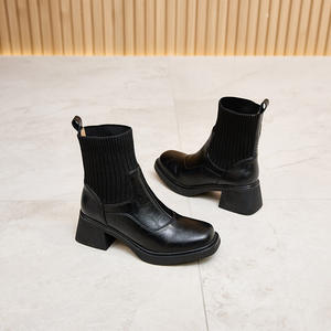 <span class=keywords><strong>Botas</strong></span> de Media Caña de Cuero Genuino Vintage Hechas a Mano para <span class=keywords><strong>Mujer</strong></span>, Otoño Invierno 2025, de Lujo, con Suela Gruesa - Product Image 6