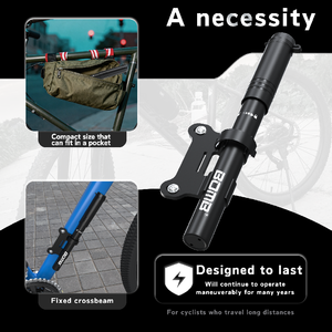 Pompe à vélo portable haute pression BOMB en alliage d'aluminium avec valves Presta/Schrader, design léger - Product Image 5
