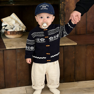 2026早春韩版提花针织亚克力12-14号开衫婴儿衣服秋季时尚百搭毛衣 - Product Image 2