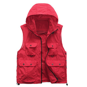 Gilet da pesca traspirante in Mesh Unisex con cappuccio Multi-tasche fotografia gilet da viaggio <span class=keywords><strong>giacca</strong></span> per adulti <span class=keywords><strong>e</strong></span> giovani - Product Image 4