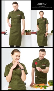 SunYue Professionnel Noir Coton Vestes de Cuisine Restaurant Cuisinier Uniforme Conception Classique Manteau de <span class=keywords><strong>Chef</strong></span> - Product Image 4
