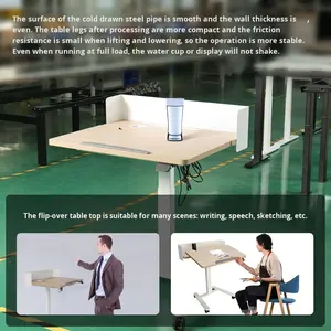 Escritorio Eléctrico <span class=keywords><strong>de</strong></span> Altura Ajustable, Tipo Flip, Tubos <span class=keywords><strong>de</strong></span> Acero <span class=keywords><strong>de</strong></span> Precisión, Fábrica <span class=keywords><strong>de</strong></span> Origen en China, <span class=keywords><strong>Atril</strong></span> para Conferencias, <span class=keywords><strong>Estudio</strong></span>, Dibujo Infantil - Product Image 2