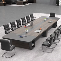 Ensemble de mobilier de bureau moderne et luxueux Table de réunion en bois haut de gamme Chaise Hôtels Panneau de bois élégant Salle de réunion scolaire Réception