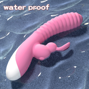 Venta al por mayor USB recargable mujer doble varita conejo vibrador 10 frecuencias giratorio clítoris masajeador caliente G-Spot vibradores - Product Image 3