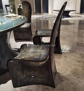 Ensemble de <span class=keywords><strong>table</strong></span> à manger ovale de luxe en saphir, 6 places, <span class=keywords><strong>table</strong></span> à manger et chaises en <span class=keywords><strong>vernis</strong></span> piano, design italien - Product Image 3
