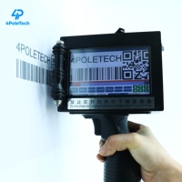 4POLETECH Impresora Portátil de Codificación de Fechas de Caducidad con Carcasa de Plástico, Impresora Industrial de Mano para Madera, Metal, Cartón y Vidrio