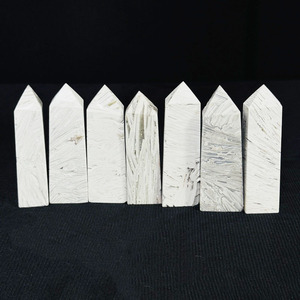All'ingrosso pietra di cristallo naturale lucido obelisco punto bianco messicano agata torre per i regali - Product Image 1