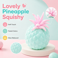 Bestseller Mini Jouet Squishy Ananas Nouveauté Caoutchouc Souple à Presser Anti-Stress Jouet Fidget