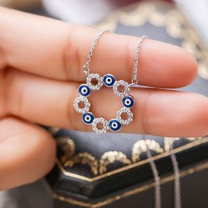 Collana con Ciondolo Occhio Turco in Resina per Donna, Gioielli alla Moda - Product Image 1