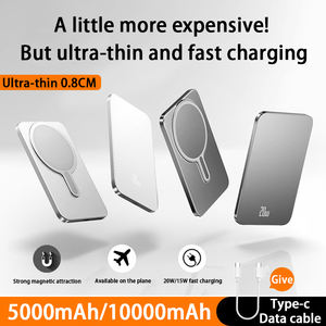 <span class=keywords><strong>Batterie</strong></span> <span class=keywords><strong>externe</strong></span> magnétique personnalisée en usine de 10000 mAh avec chargeur sans fil 15W, Power Bank à charge rapide USB C 20W, Powerbank mobile - Product Image 2