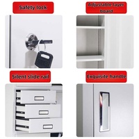 Archivador de Acero Moderno Ajustable y con Cerradura, con Puertas de Vidrio, para Oficina en Casa y Uso Comercial en Exteriores