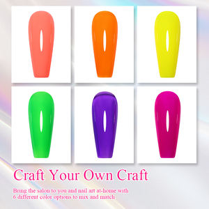 IMTITI - Juego de Esmaltes de Gel de Neón de Alta Pigmentación en 6 Colores, Logotipo Personalizado, Gel UV de Marca Privada, Esmalte de <span class=keywords><strong>Uñas</strong></span> de Gel de Neón Fluorescente - Product Image 2