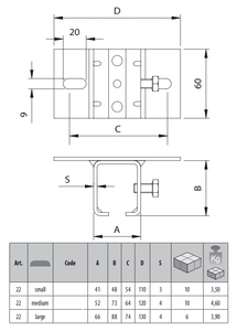 Support de <span class=keywords><strong>plafond</strong></span> réglable pour système monorail |   Support de rail en acier électrogalvanisé pour <span class=keywords><strong>porte</strong></span> <span class=keywords><strong>coulissante</strong></span> et rail supérieur - Product Image 4