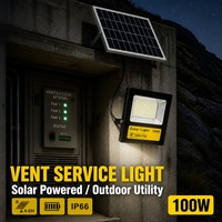 Lampu Sorot Reflektor Tenaga Surya LED 30-400w Tahan Air IP66 untuk Luar Ruangan dengan Sensor Gerak, ABS+Kaca, Sorotan Putih Hangat