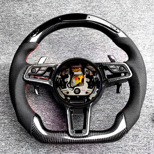 Volante Deportivo Personalizado de Cuero y Fibra de Carbono con LED, Compatible con 918 718 958 Boxster - Product Image 1