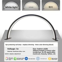 Lampe UV LED à double usage pour ongles et cils, 365nm à durcissement rapide avec conception en forme de U demi-lune pour vernis en gel et extension de cils à séchage rapide
