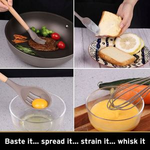 Juego de Utensilios de Cocina Resistentes al Calor de 22 Piezas, Herramientas de Cocina de Silicona Gris para Sartenes Antiadherentes, Idea de Regalo de Navidad - Product Image 6