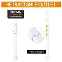 Konverter Stopkontak Standar AS Baru untuk Lintas Negara, Multi Soket dengan Port USB-A/USB-C, Pengisian Daya Nirkabel, Kabel Ekstensi Daya yang Dapat Ditarik