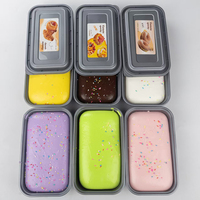 Jouet Squishy Gâteau de Simulation en PU à Rebond Lent, Anti-Stress, Jouet Fidget avec Confettis Colorés, Jouet à Presser en Boîte pour Enfants, Cadeau