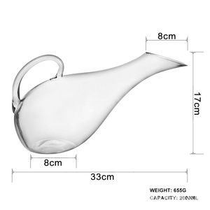 Chì-miễn phí tay thổi 2000ml thủy tinh trong suốt rượu vang Decanter thép không gỉ xử lý đương đại thiên nga hình dạng cho các Bên-horae - Product Image 4