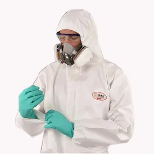 OEM Type 5 6 PP safety protective chemical disposable nuclear radiation chemical proof protection microporous non woven coverall