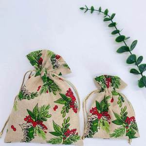Cordon de serrage en lin imprimé écologique en gros pour l'emballage textile de sacs cadeaux - Product Image 5