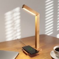 Lampe de table LED magnétique moderne avec chargeur sans fil alimenté par batterie, veilleuse de chevet pour chambre à coucher, bureau d'étude