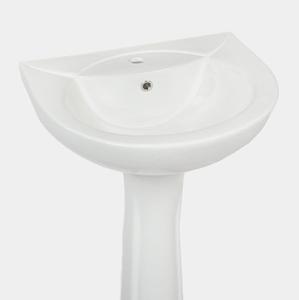 Lavabo Pedestal Compacto para Baño, 830x430x500, Lavabo de Cerámica Resistente, Diseño Moderno - Product Image 1
