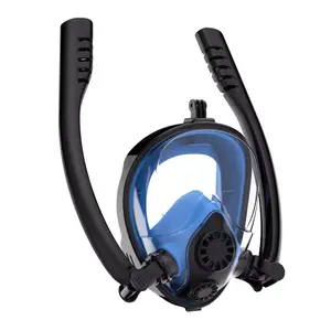 2022 wholesale Swimming Anti Fog Full Face Snorkeling Mask Double Breath Tube adult Scuba Diving Mask full face K2