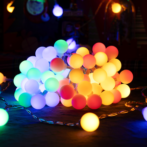 Guirnalda de luces LED de 5 m, bombillas de colores RGB, funciona con pilas 3AA; ideal para decoraciones festivas y ambientación. - Product Image 2