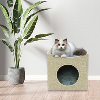 Lit pour chat en tissu chaud d'hiver, best-seller transfrontalier, amovible, lavable, pliable, semi-fermé, double couche